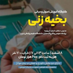 شانزدهمین کارگاه بخیه زنی